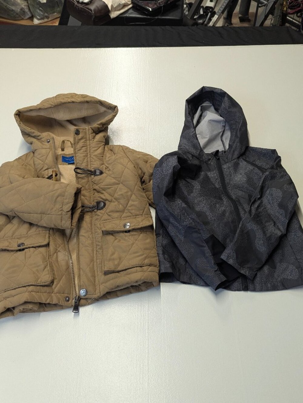 Coat/Jacket Bundle Size 4 Perry Ellis Tan Heavy Coat All in Motion Windbreaker
